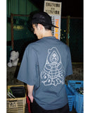 BIG SKULL × ODD TAPE
 DUB MONK T-shirts - NAVY