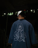 BIG SKULL × ODD TAPE
 DUB MONK T-shirts - NAVY